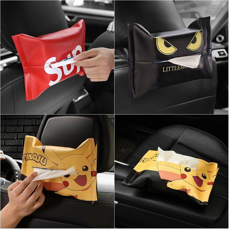 Hộp đựng khăn giấy họa tiết hoạt hình sáng tạo cho xe hơi
