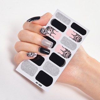 Bộ dán móng tay nail sticker 14 móng,không thấm nước,độ phủ cao AF001~030;2