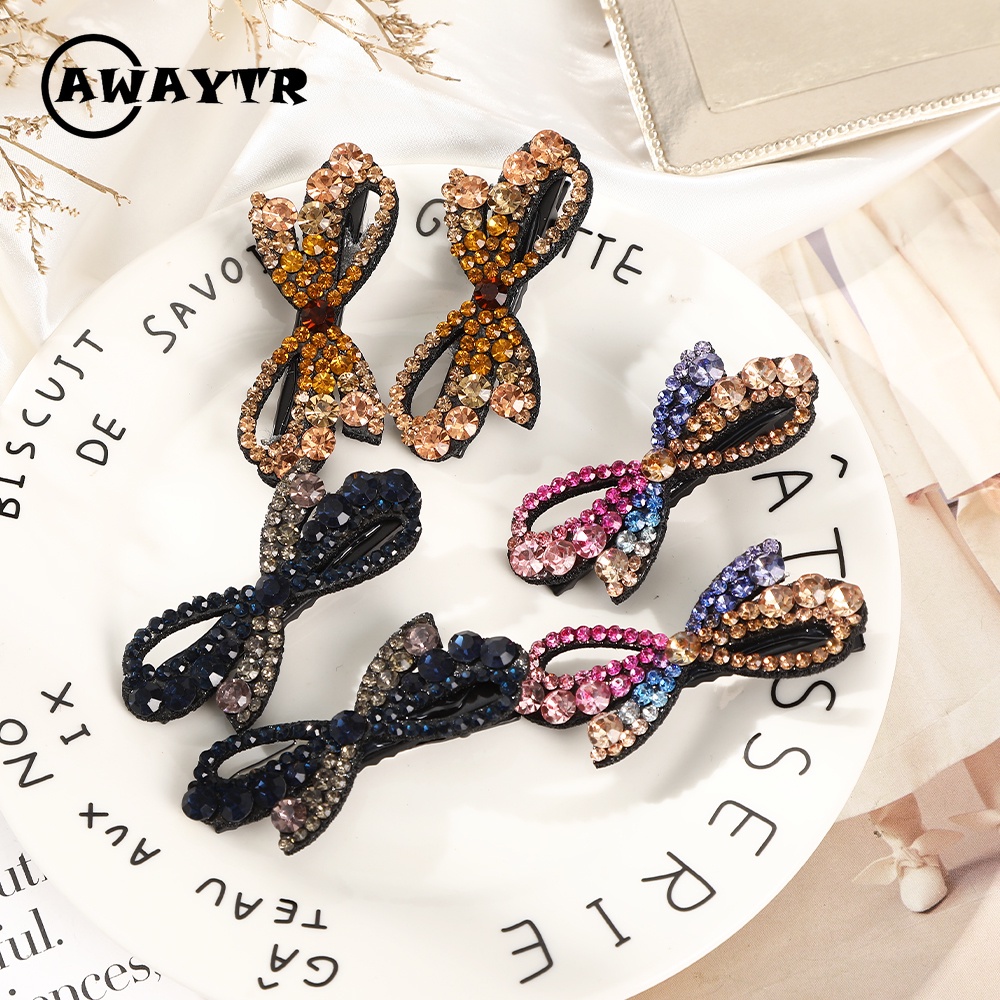 Kẹp Tóc Hình Bướm Đính Đá Phong Cách Retro 8.5cm