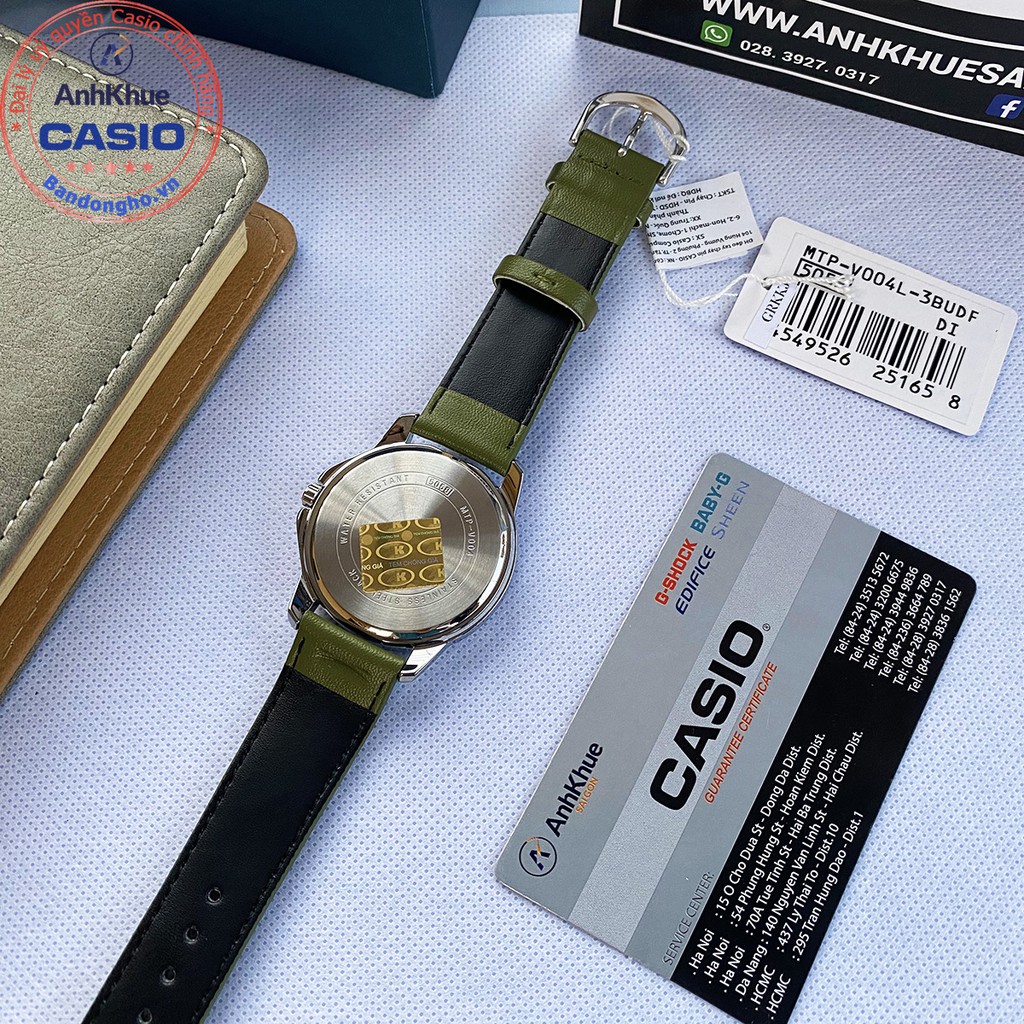 Đồng hồ Nam Casio MTP-V004L-3B ⌚𝐂𝐀𝐒𝐈𝐎❤️ Đồng hồ Casio MTP-V004L-3BUDF chính hãng Anh Khuê