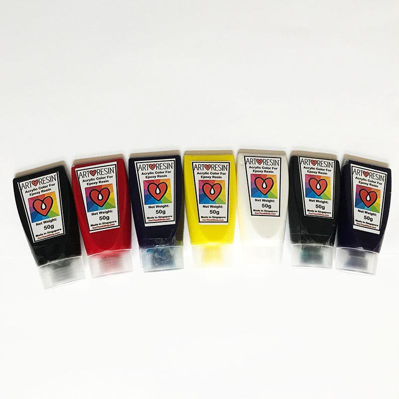 Bộ 7 màu Acrylic cao cấp chuyên dùng pha Epoxy Resin - 7 Hộp 50g ducthanhauto