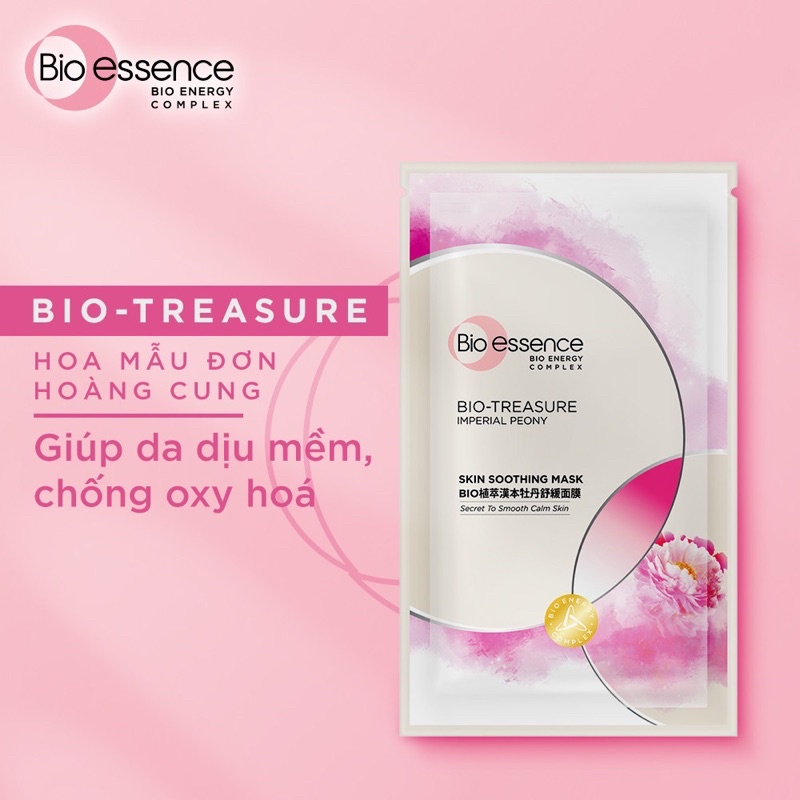 Mặt nạ Bio-Essence Bio Treasure chiết suất mẫu đơn hoàng cung mẫu dưỡng da tươi trẻ 20ml