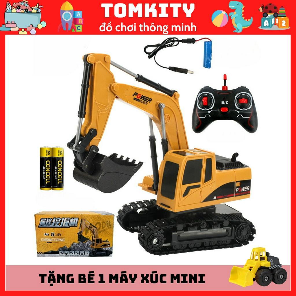Máy Xúc Điều Khiển Từ Xa Thủy Lực Giá Rẻ, Đồ Chơi Máy Công Trình Điều Khiển 5 Kênh Cho Bé - Đồ Chơi Trẻ Em