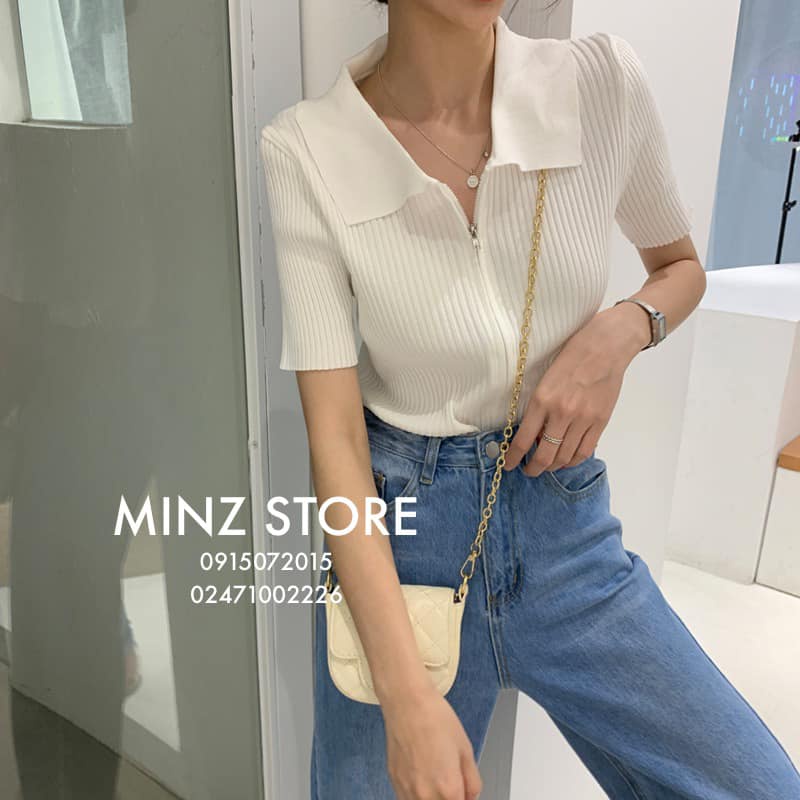 Len polo kéo khóa cộc tay #735 (5 màu) | BigBuy360 - bigbuy360.vn