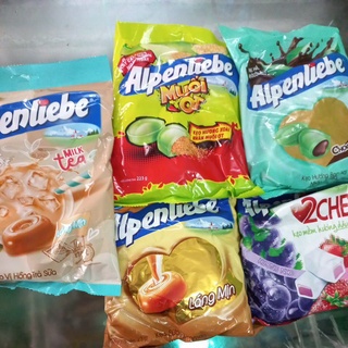 Kẹo Alpenliebe muối ớt, hồng trà sữa, caramen, dâu mềm hơn 200g
