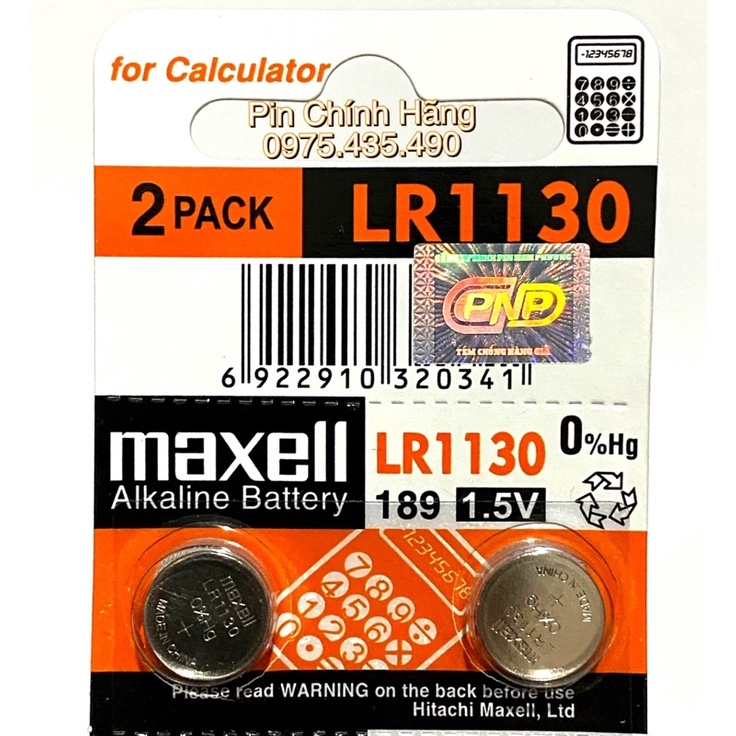 Pin LR1130/189/AG10 Maxell Chính Hãng Vỉ 10 Viên