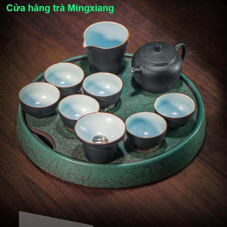 ống hút inox> Khay trà hoa sen lưu trữ nước gốm sứ Kung Fu Trung Quốc Bộ