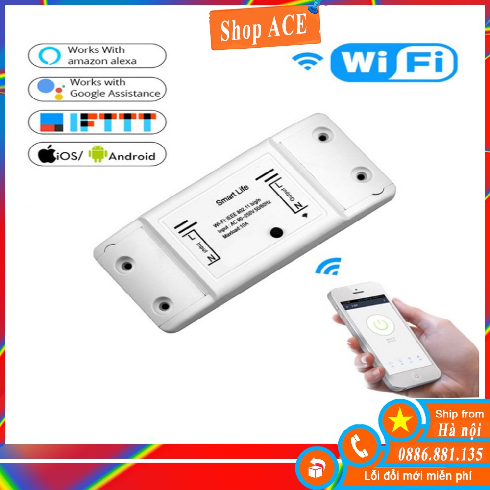 Công tắc wifi-công tắc điều khiển từ xa hẹn giờ bật tắt qua mạng wifi 3G/4G ổ cắm hẹn giờ