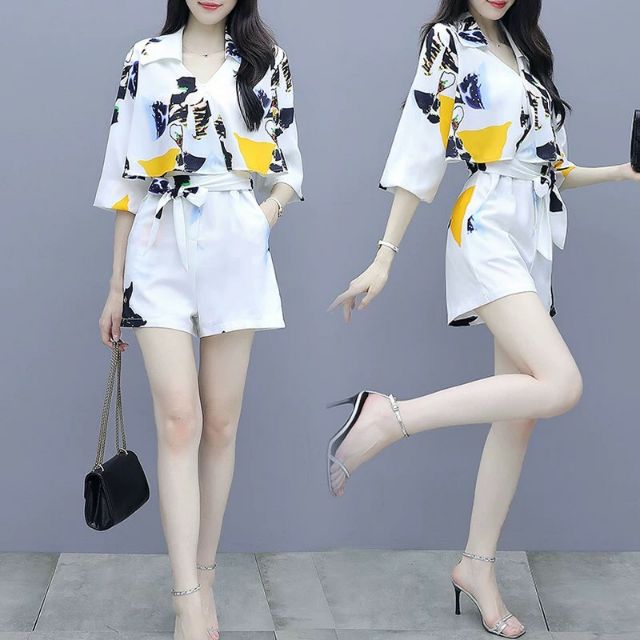 Hàng nhập - Set bộ nữ short cổ sơ mi, sét đùi thời trang sang trọng