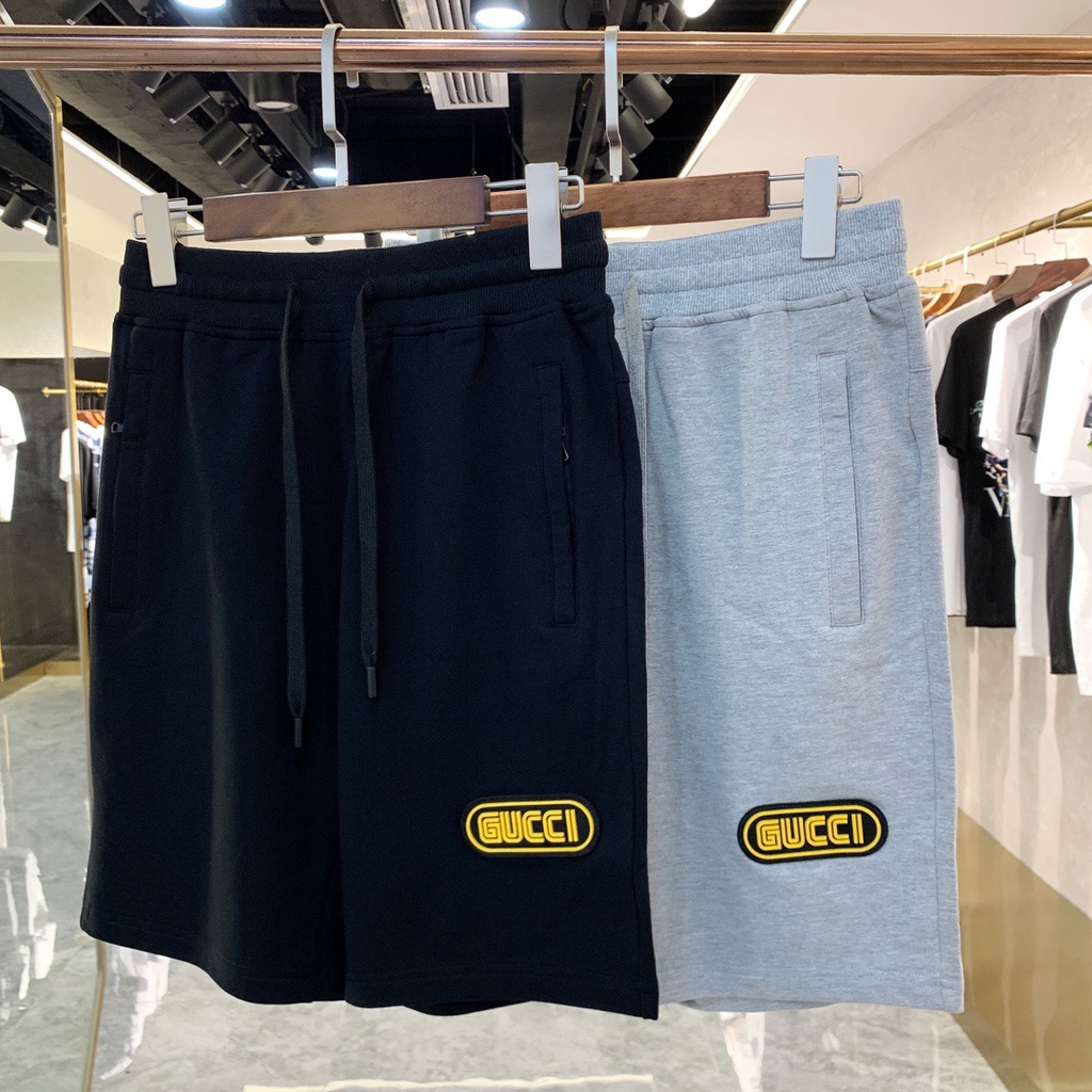 Quần short cotton in chữ Gucc1 2021 thời trang đi biển
