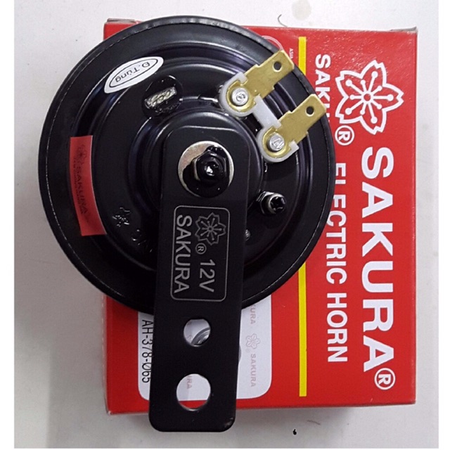 Kèn Dĩa 12V SAKURA màu đỏ. Dành cho xe máy và xe hơi