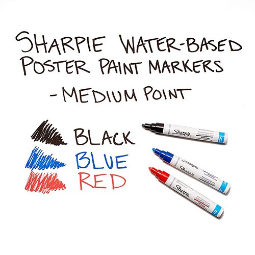 Bút sơn nước vẽ đa chất liệu Sharpie Water Based Medium 1.5mm (Cây lẻ)