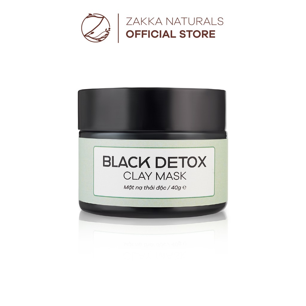 Mặt Nạ Đất Sét Than Hoạt Tính Thanh Lọc, Thải Độc Da Black Detox Clay Mask Zakka Naturals 40g