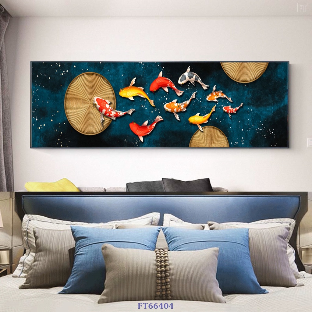 Tranh Treo Tường Tranh Đơn 1 bức Dài Đôi Công Tình Nhân Trang Trí Đầu Giường Phòng Ngủ Phong Cách Hiện Đại