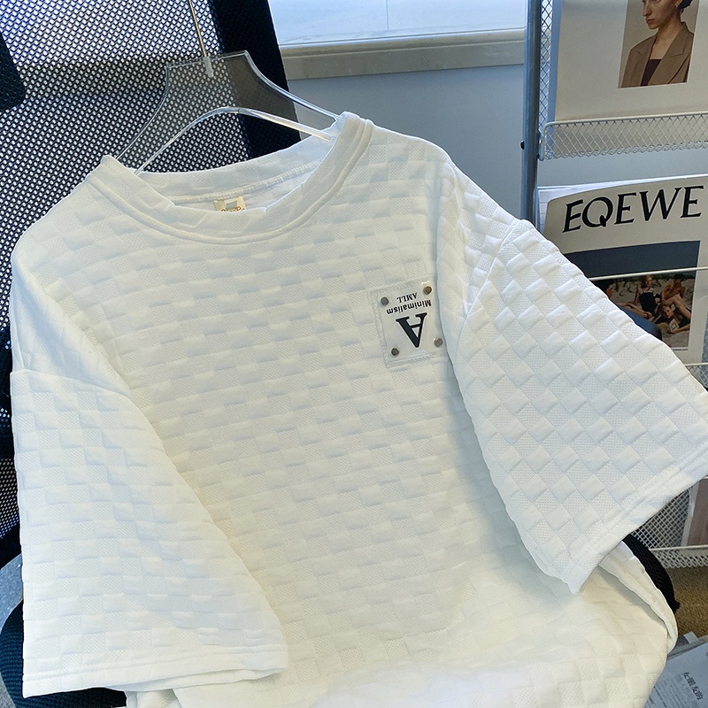 ZHELIHANGFEI Áo Thun Nữ Ngắn Tay Cổ Tròn Sọc Ngang Thời Trang