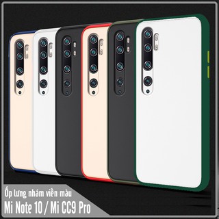 Ốp lưng Xiaomi Mi Note 10 / Mi CC9 Pro trong nhám viền màu