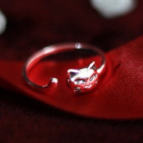 Nhẫn bạc basic hình mèo 925 freesize