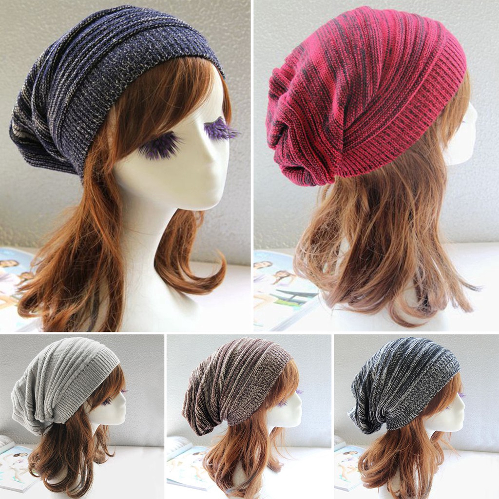 Mũ len beanie chóp thụng cho nữ