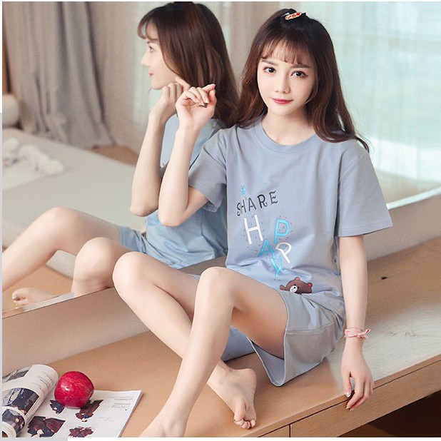 Set bộ quần áo nữ mùa hè, mặc ở nhà đi dạo đều đẹp TTN03