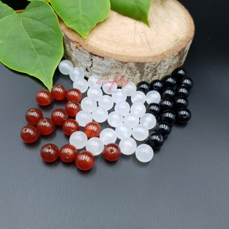 3 hạt đá mã tròn 8ly DIY