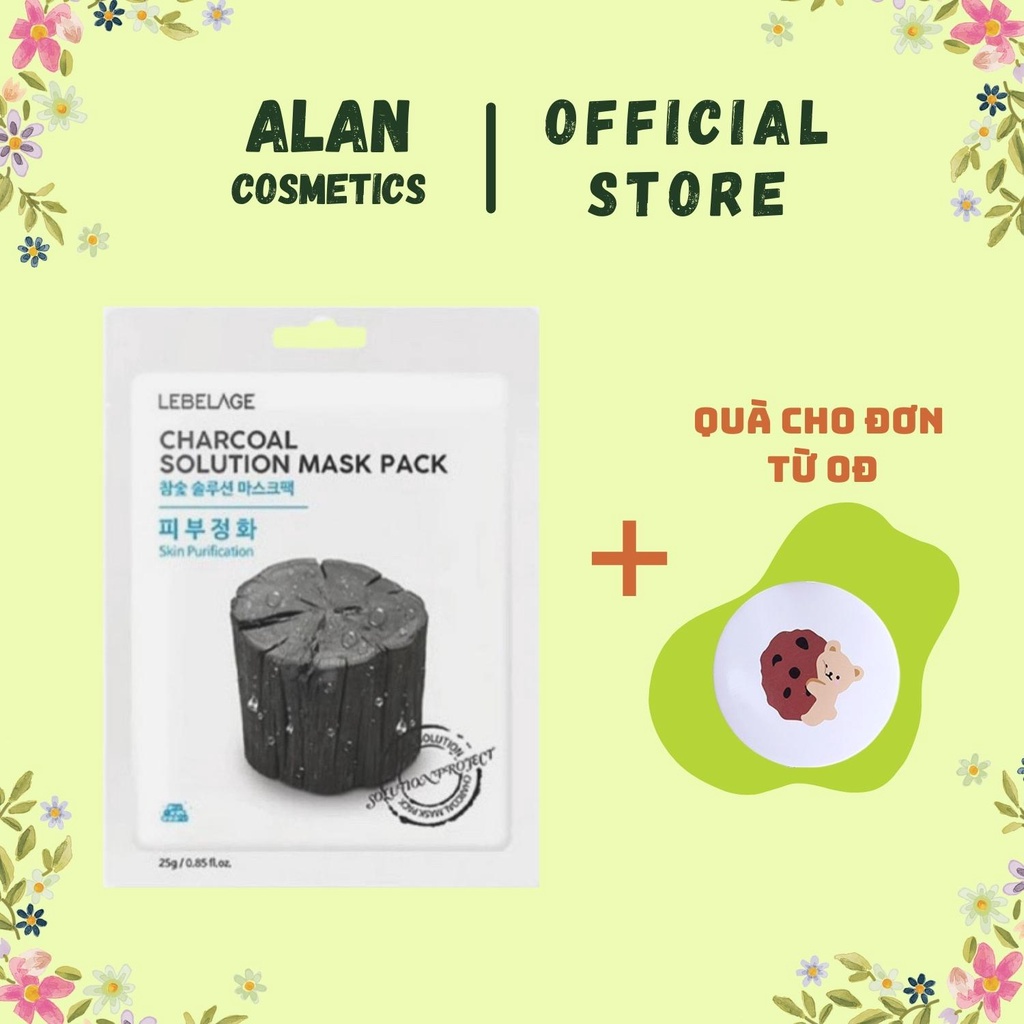 Mặt Nạ Chiết Xuất Than Tre Lebelage Charcoal Solution Mask Pack Skin Purification 25g