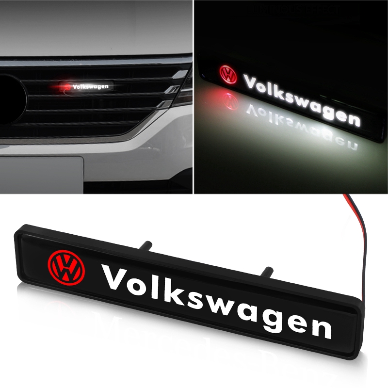 Miếng Dán Trang Trí Lưới Tản Nhiệt Có Đèn LED Dành Cho Xe Hơi Volkswagen VW Polo golf R line Passat Tiguan GTI CC Scirocco