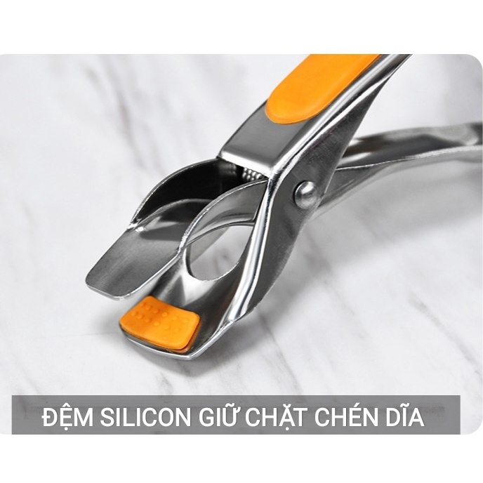 Kẹp gắp đồ nóng, gắp chén dĩa inox chịu lực cao