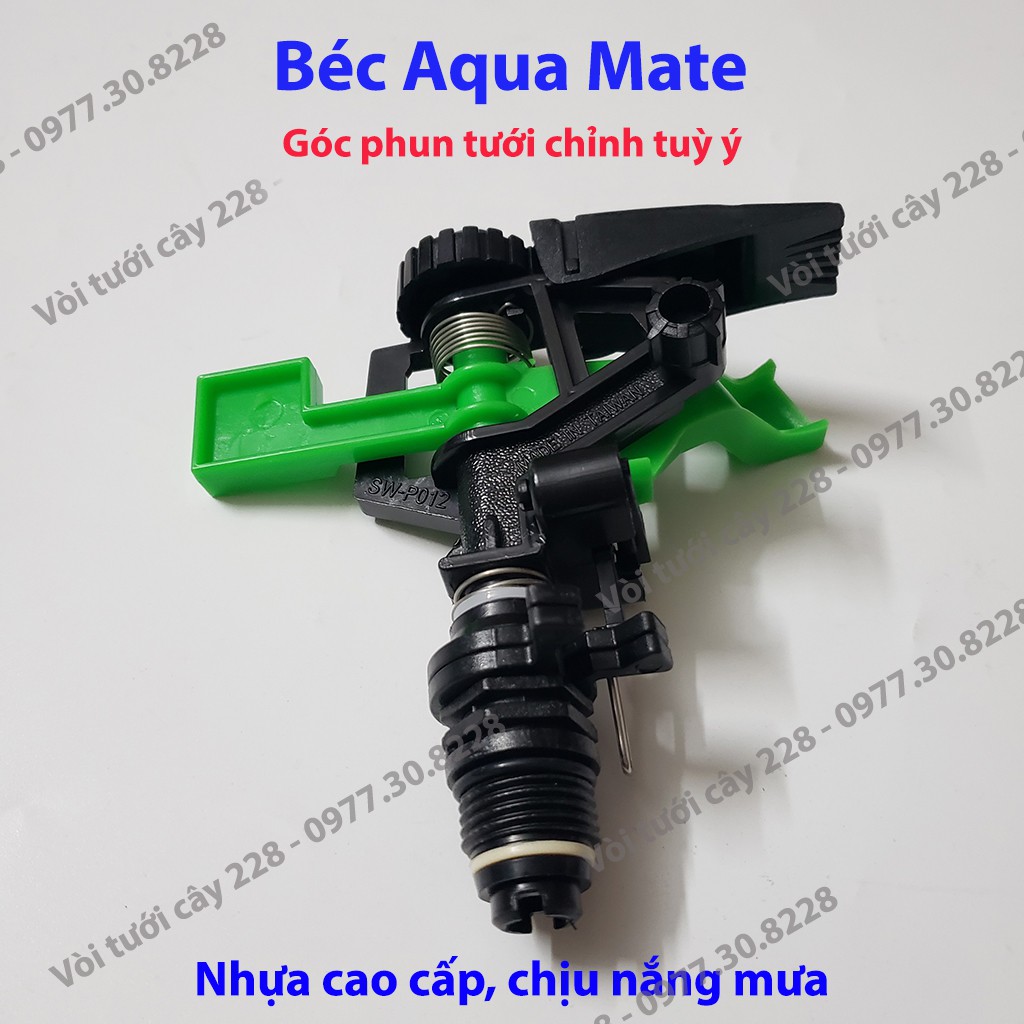1 Béc tưới cây cánh đập, cánh vẩy Aqua Mate chỉnh góc tưới tuỳ ý, dùng tưới cây công trình, chè, ngô, cà phê ...