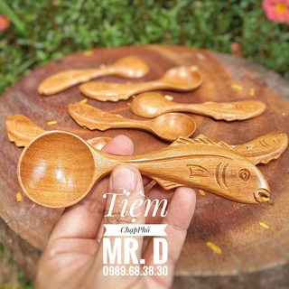 Muỗng Gỗ Con Cá Decor Dễ Thương - Phụ Kiện Chụp Ảnh
