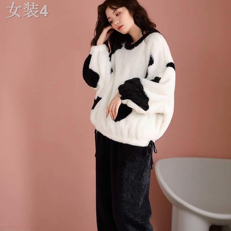 Coral nhung váy ngủ nữ áo choàng tắm dài mùa đông cộng với dày sinh hoạt hình bộ đồ bò dễ thương có thể mặc v | BigBuy360 - bigbuy360.vn