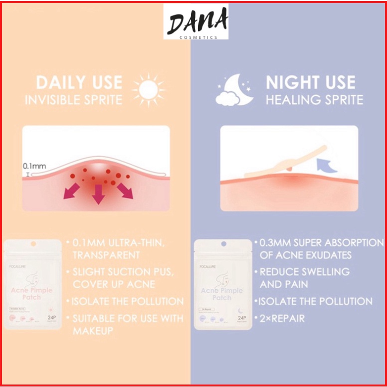 [Hàng mới về] Set 24 miếng dán giảm mụn chăm sóc da chất lượng cao 2g DANA