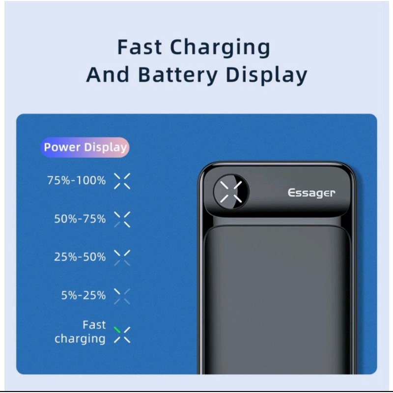 Pin dự phòng ESSAGER 20000mah pd 20w thích hợp cho iP điện di động