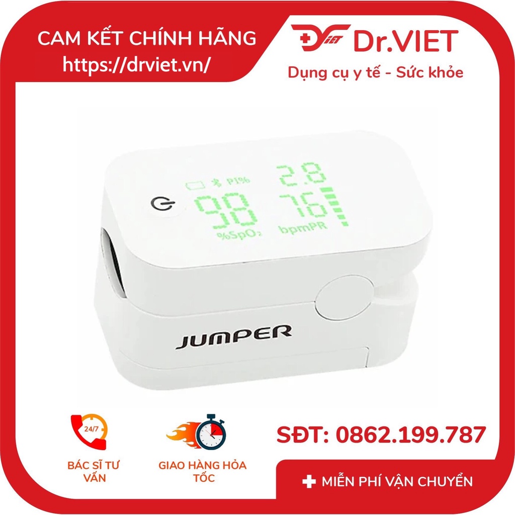 Máy đo nồng độ oxy máu và nhịp tim Jumper JPD-500G (Bluetooth)-Thiết kế nhỏ gọn sử dụng công nghệ hiện đại