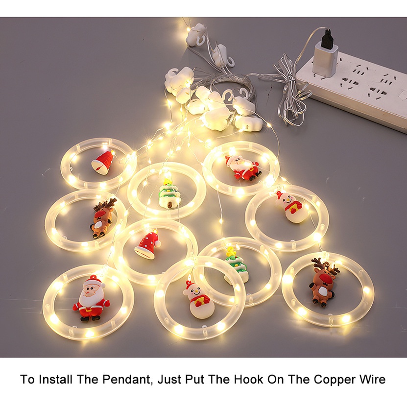 Dây Đèn LED Hình Người Tuyết / Ông Già Noel / Người Tuyết Trang Trí Cây Thông Giáng Sinh