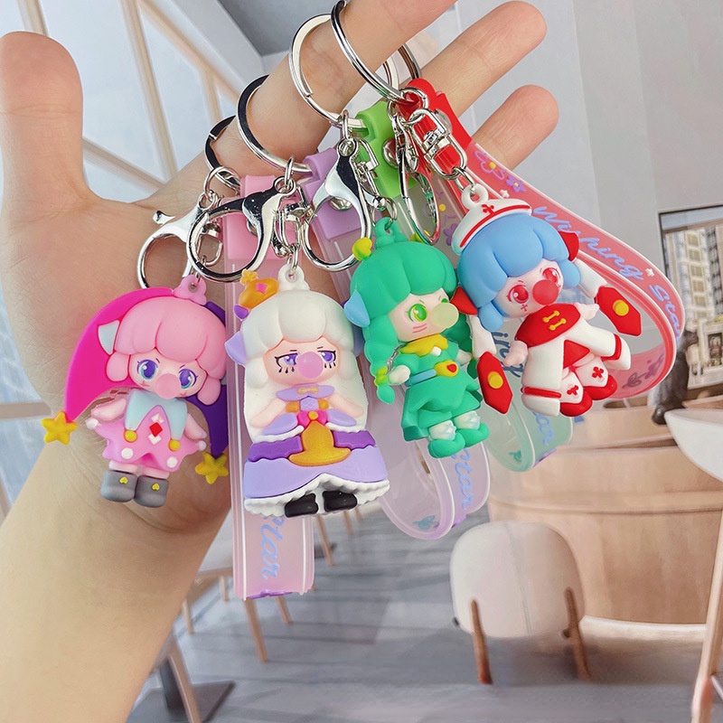 Móc Chìa Khóa Hình Búp Bê Hoạt Hình Dễ Thương