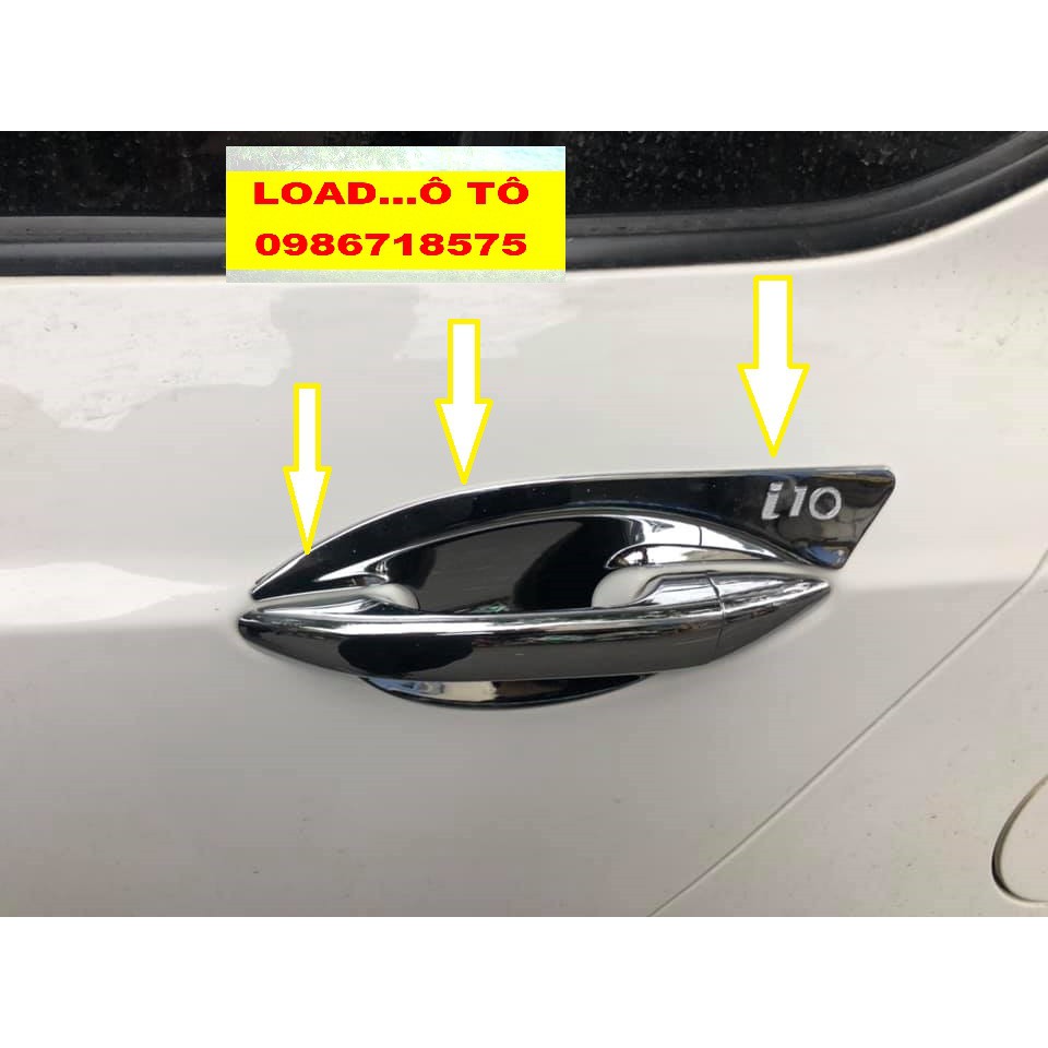 Ốp Tay Nắm, Hõm Cửa Xe Hyundai I10 2022-2014 Bản Hatback, Sedan Nhựa ABS Mạ Crom Sáng Bóng Cao Cấp