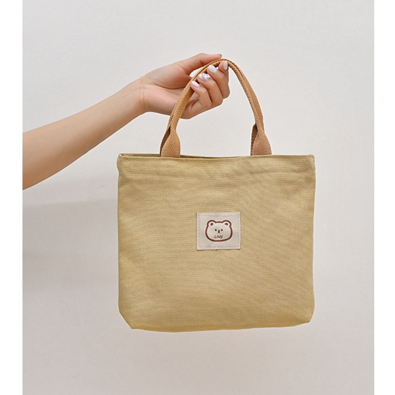 Túi Xách Tote Vải Bố Hình Gấu Dễ Thương