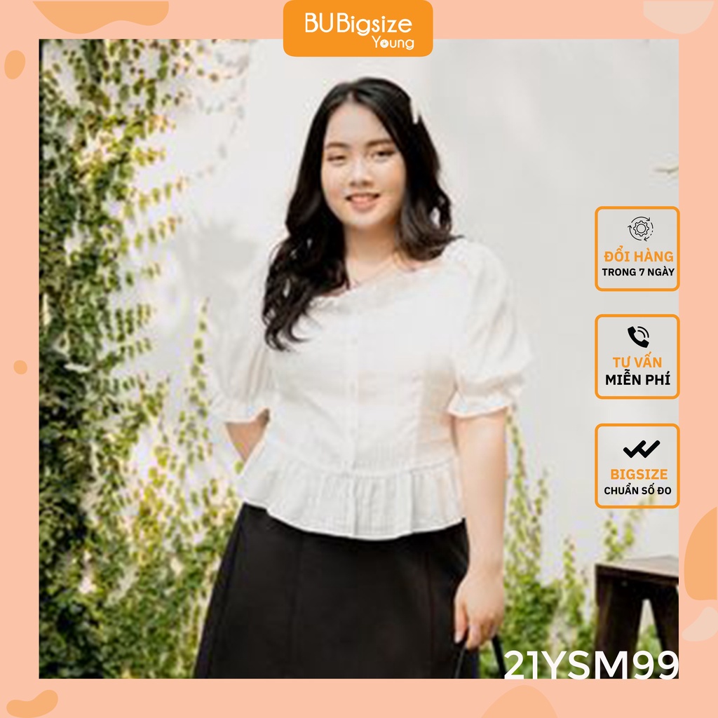 Áo Peplum cúc ngọc BIGSIZE 55kg đến 95kg - 21YSM99 - [BU Bigsize Young]