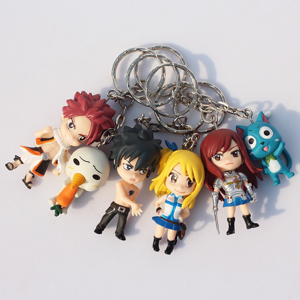 Set 6 Móc Khóa Mô Hình Nhân Vật Anime Fairy Tail