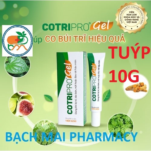 Mỡ bôi trĩ COTRIPRO GEL, hỗ trợ cho người bị trĩ, táo bón, nứt, hoặc đau rát hậu môn