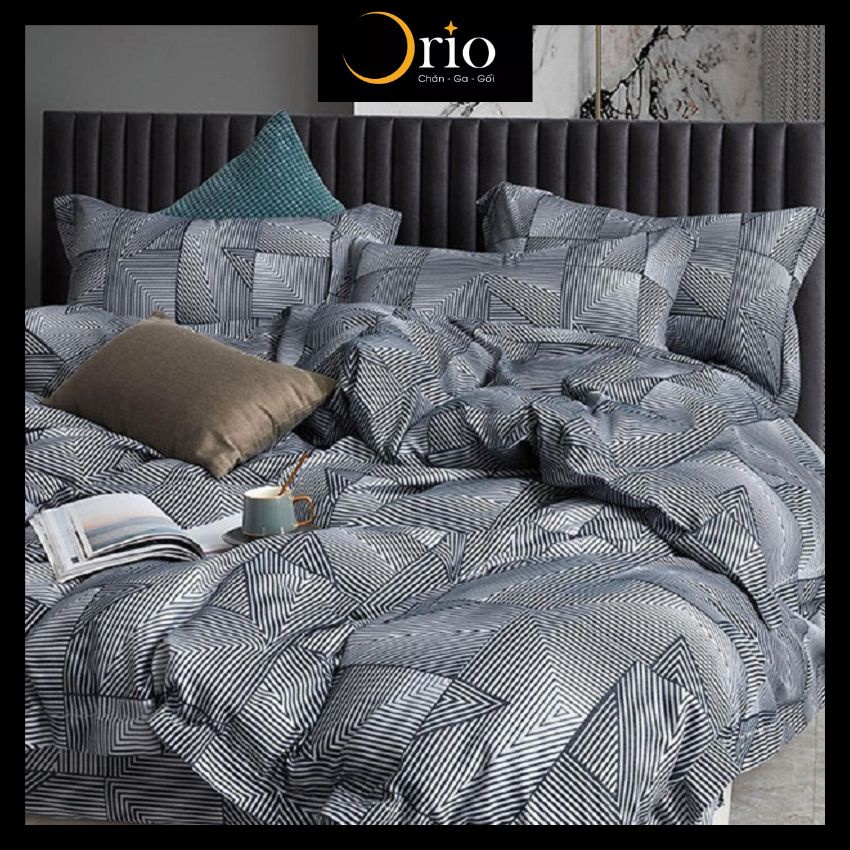 Bộ chăn ga vỏ gối drap giường 5 món lụa tencel microfiber ORIO cao cấp siêu mềm mịn mát lạnh đẹp ít nhăn bền màu mẫu đẹp