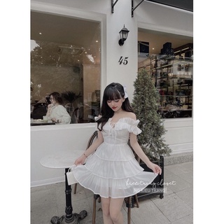 [ANNA DRESS] VÁY TƠ TẦNG TRỄ VAI