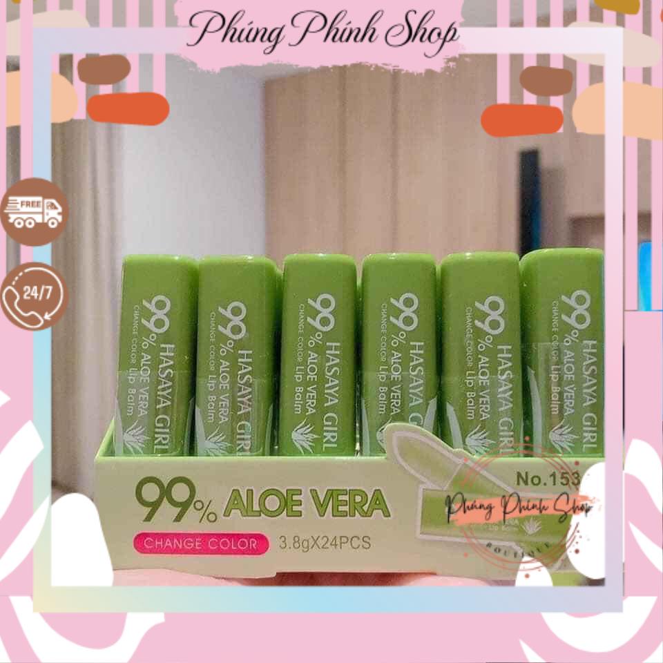 SON DƯỠNG MÔI CHIẾT XUẤT LÔ HỘI 99,9% NHA ĐAM ALOE VERA SHINY HASAYA GIRL