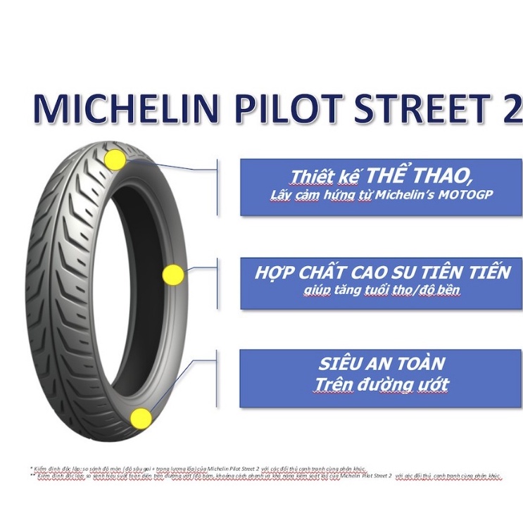 Vỏ Michelin Pilot Street Size 110/70-17 Không Ruột