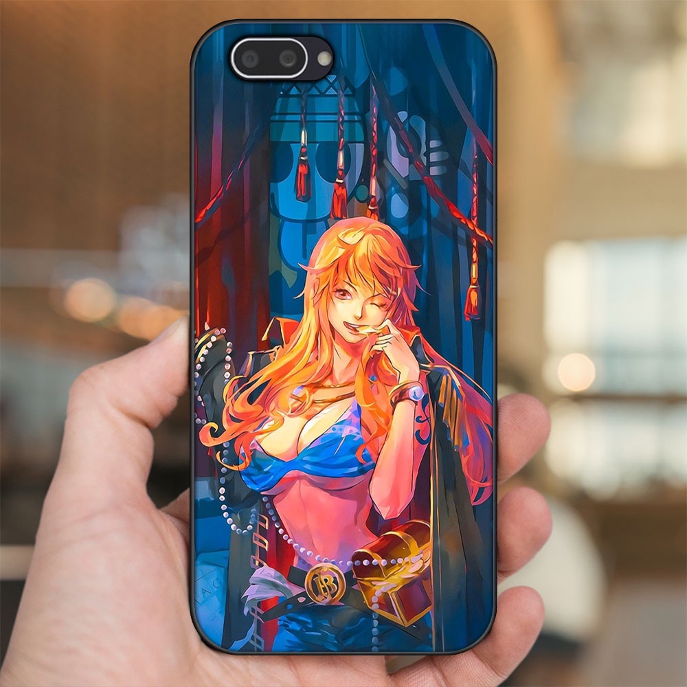 Ốp lưng Oppo A3S viền đen in hình Nami One Piece Đảo Hải Tặc