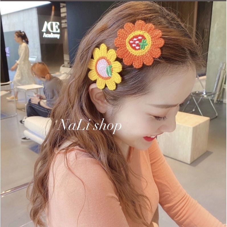 KẸP TÓC MÁI ĐAN LEN HÌNH TAI THÚ CUTE DỄ THƯƠNG