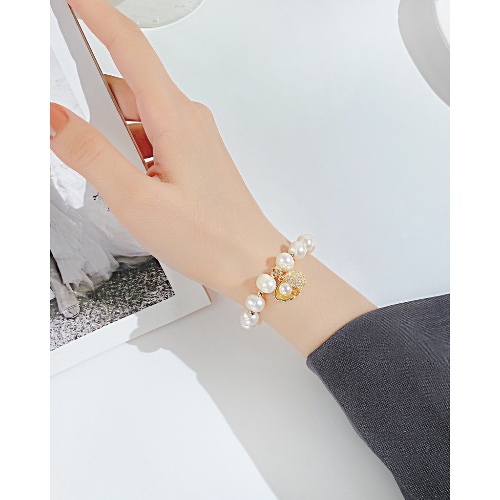 Vòng Tay Đính Hạt Ngọc Trai Sang Trọng Cho Nữ