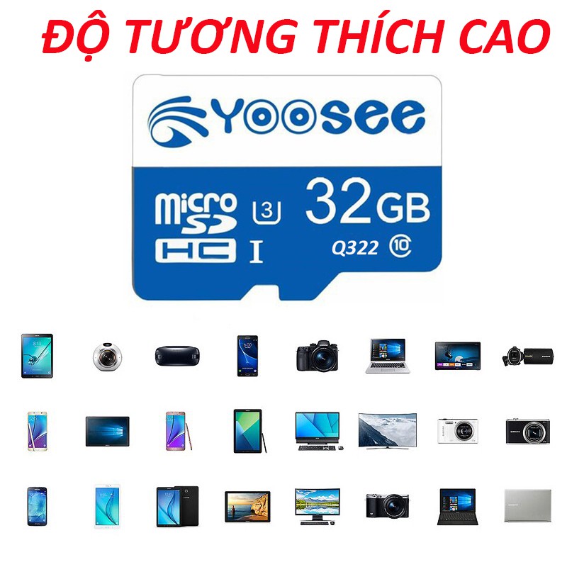 Thẻ nhớ Yoosee 32GB tốc độ cao up to 100MB/s hỗ trợ quay video full HD, video 2K, video 4K | BH 60 Tháng | BigBuy360 - bigbuy360.vn