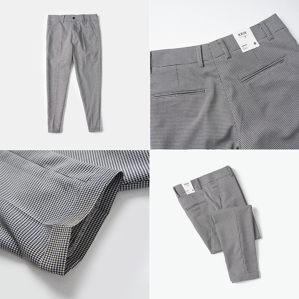 Quần Âu Nam KRIK Dáng Ngắn Form Slimfit Côn Sẵn Xắn Gấu 0077