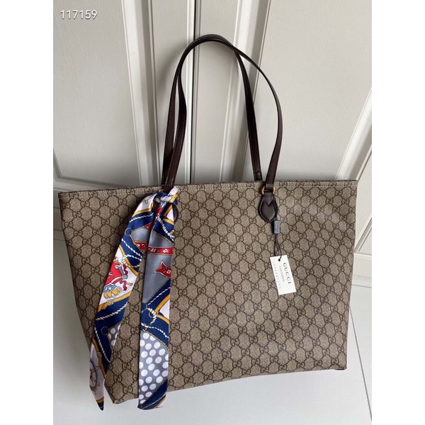 Túi TOTE Gucci 547974 Medium Beige Gg Supreme Canvas Tote 🎁🌈